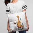 Giraffe Reading Tea Books Coffee Book Lover Graphic Pillowcase