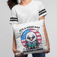 A Good Day To Read a Book Reading Eagle With American Flag Pillowcase