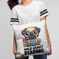 Wild About Reading Book Lover Pug Dog Pillowcase