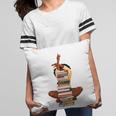 Woman And Books Stack Afro Girl Book Lover Pillowcase