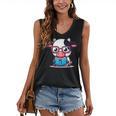Adorable Book Lover Cow With Reading Glasses Cute Women's V-Neck Tank Top Adorable Book Lover Cow With Reading Glasses Cute Women's V-Neck Tank Top