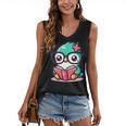 Adorable Book Lover Humming Bird With Reading Glasses Cute Women's V-Neck Tank Top