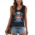 Adorable Book Lover Pirate With Reading Glasses Cute Women's V-Neck Tank Top
