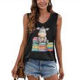 Adorable Donkey With Heart Sitting On Colorful Book Stack Women's V-Neck Tank Top Adorable Donkey With Heart Sitting On Colorful Book Stack Women's V-Neck Tank Top