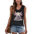 Axolotl Books Readsalotl Reading Bookworm Kawaii Axolotl Women's V-Neck Tank Top Axolotl Books Readsalotl Reading Bookworm Kawaii Axolotl Women's V-Neck Tank Top