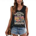 Backpacks Books And Big Dreams Cute Back To School Women's V-Neck Tank Top