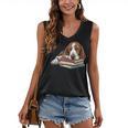 Basset Hound Books Dog Breed Graphic Women's V-Neck Tank Top Basset Hound Books Dog Breed Graphic Women's V-Neck Tank Top