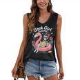 Book Girl Summer Skeleton Reading Books Lovers Beach Women's V-Neck Tank Top