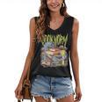 Graphic Book Worm Monster Horror Reading Book Lover Women's V-Neck Tank Top