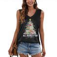 All Booked For Christmas Coquette Books Teacher Xmas Tree Women's V-Neck Tank Top