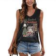 All Booked For Christmas Cute Bookish Cat Lover Women's V-Neck Tank Top
