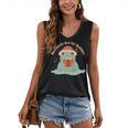 Bookmarks Are For Quitters Frog Reading Book Graphic Women's V-Neck Tank Top