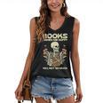 Books Make Me Happy Skeleton Read Reading Librarian Book Women's V-Neck Tank Top