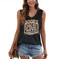 Books Are My Love Language Retro Groovy 70s Book Lover Women's V-Neck Tank Top Books Are My Love Language Retro Groovy 70s Book Lover Women's V-Neck Tank Top