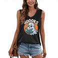 BOOOKS Cute Ghost Reading Books Halloween Women's V-Neck Tank Top