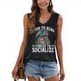 Born To Read Forced To Socialize Dragon Books Reading Women's V-Neck Tank Top