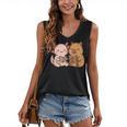 Capybara Axolotl Kawaii Kids Anime Book Lover Reading Women's V-Neck Tank Top