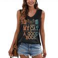 Cat & Book Art For Men Women Cat Librarian Novel Book Lover Women's V-Neck Tank Top Cat & Book Art For Men Women Cat Librarian Novel Book Lover Women's V-Neck Tank Top