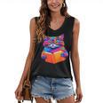 Cat Book Shirt Colorful Cat Reading Book Women's V-Neck Tank Top Cat Book Shirt Colorful Cat Reading Book Women's V-Neck Tank Top