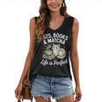 Cats Books And Matcha Life Is Perfect Green Tea Matcha Women's V-Neck Tank Top Cats Books And Matcha Life Is Perfect Green Tea Matcha Women's V-Neck Tank Top