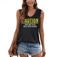 Caution Does Not Play Well With Others Introvert Women's V-Neck Tank Top