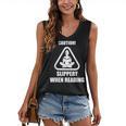 Caution Slippery When Reading Book Lover Women's V-Neck Tank Top