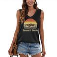 Coffee Beans & Books Retro Bookworm Librarian Women's V-Neck Tank Top