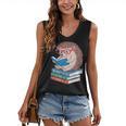 Cool Hedgehog Book Nerd Readers Women's V-Neck Tank Top