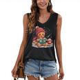 Cozy Gingerbread Christmas Reading Book Xmas Snowflakes Fall Women's V-Neck Tank Top