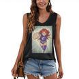 The Crimson Crescent 90s Retro Comic Book Superheroine Art Women's V-Neck Tank Top The Crimson Crescent 90s Retro Comic Book Superheroine Art Women's V-Neck Tank Top