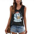 Cute Christmas Penguin Reading Book Cozy Winter Holiday Art Women's V-Neck Tank Top