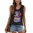 Cute Dragon Read Books Be Kind Stay Weird Book Lover Women's V-Neck Tank Top