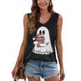 Cute Ghost Holding Books Bookish Christmas Women's V-Neck Tank Top Cute Ghost Holding Books Bookish Christmas Women's V-Neck Tank Top