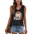 Cute Hedgehog Book Lover Readers Animal Reading Women's V-Neck Tank Top Cute Hedgehog Book Lover Readers Animal Reading Women's V-Neck Tank Top