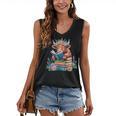 Cute Highland Cow Reading Book Baby Cow Bookworm Women's V-Neck Tank Top