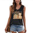 Cute Kawaii Cat Books Flowers Women's V-Neck Tank Top Cute Kawaii Cat Books Flowers Women's V-Neck Tank Top