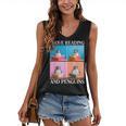 Cute Penguin Reading Book School Librarian Teacher Student Women's V-Neck Tank Top