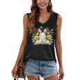 Cute Rabbit And Book Women Girls Reading Book Rabbit Lover Women's V-Neck Tank Top