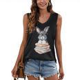 Cute Reading Bunny With Glasses Books Reader Book Bookworm Women's V-Neck Tank Top