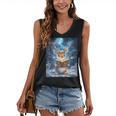 Deer Reads Book Women Girls Reindeer Women's V-Neck Tank Top Deer Reads Book Women Girls Reindeer Women's V-Neck Tank Top