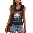 Easily Distracted By Coffee Cats And Books Women's V-Neck Tank Top Easily Distracted By Coffee Cats And Books Women's V-Neck Tank Top