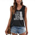 Eat Sleep Read Repeat Reading Book Librarian Men Women Kids Women's V-Neck Tank Top