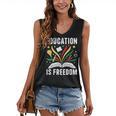 Education Is Freedom Books History Teacher Kids Women's V-Neck Tank Top Education Is Freedom Books History Teacher Kids Women's V-Neck Tank Top