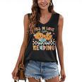 Fall In Love With Reading Thanksgiving Pumpkin Book Lover Women's V-Neck Tank Top