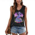 Fantasy Dragon Reading Books Bookworm Women's V-Neck Tank Top Fantasy Dragon Reading Books Bookworm Women's V-Neck Tank Top