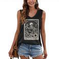 Floral The Reader Tarot Card Skeleton Reading Book Women's V-Neck Tank Top