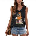 Fox Books Read Reading Librarian America Men Women Kids Women's V-Neck Tank Top