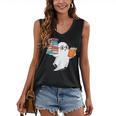 Ghost Reading Books Halloween Library Women's V-Neck Tank Top