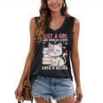 Girl Who Loves Cats And Books Cute Women's V-Neck Tank Top