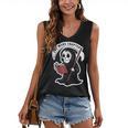 Grim Reaper Bookworm Cute Book Reading Halloween Women's V-Neck Tank Top